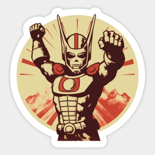 Ultraman Super Hero Propaganda Retro Style Sticker